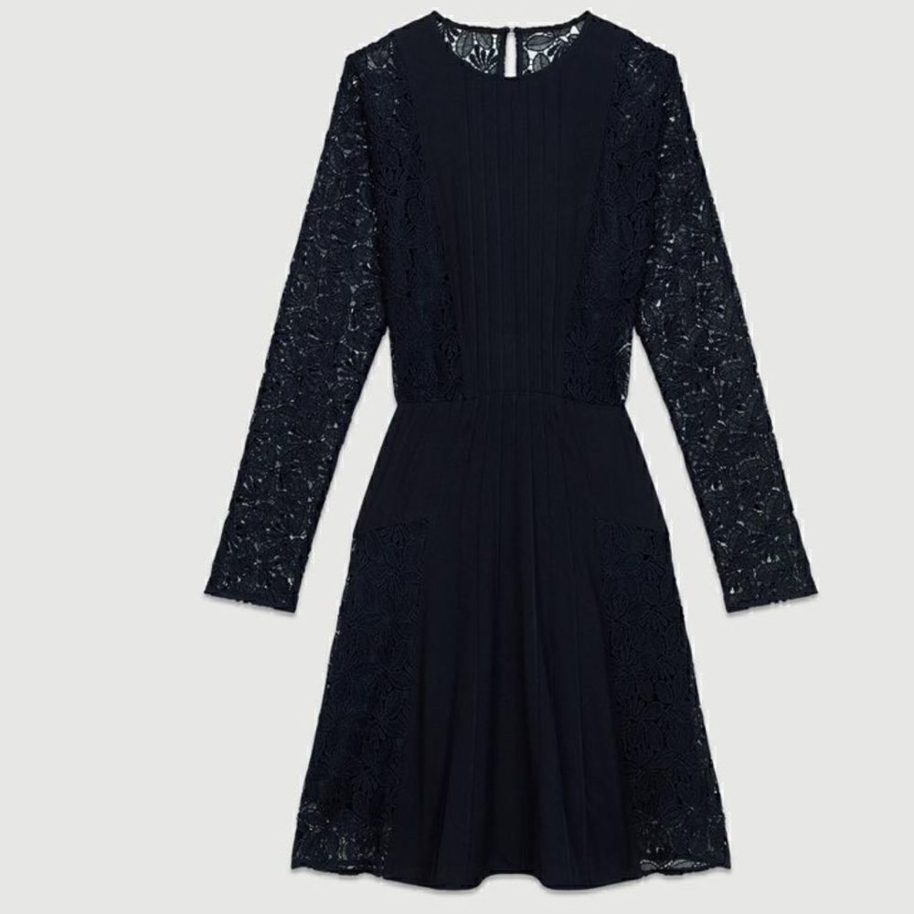 Maje
CREPE AND LACE DRESS - navy